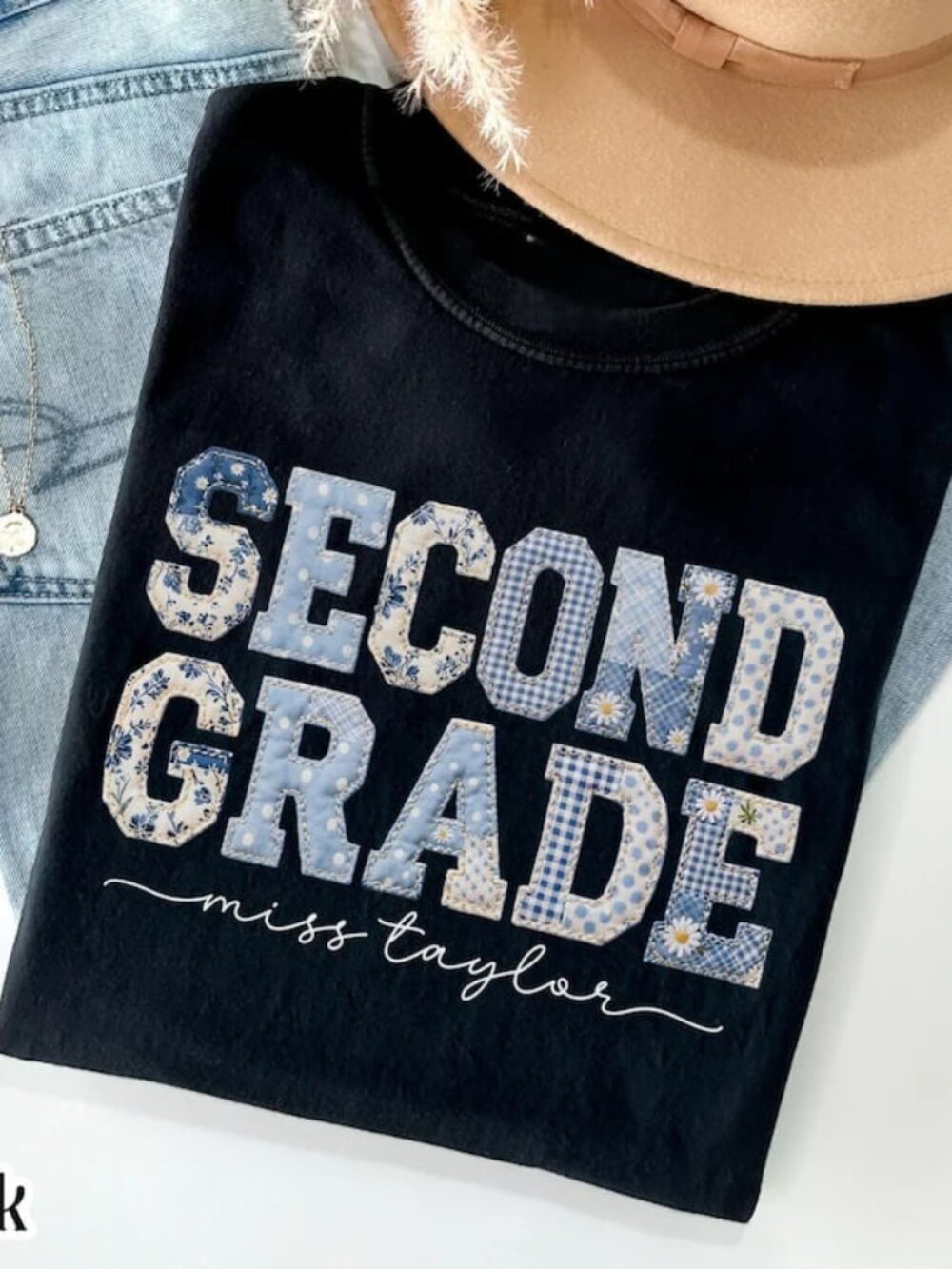 Teacher Shirt, 2nd Grade Matching Shirt, Floral Back To School Tee